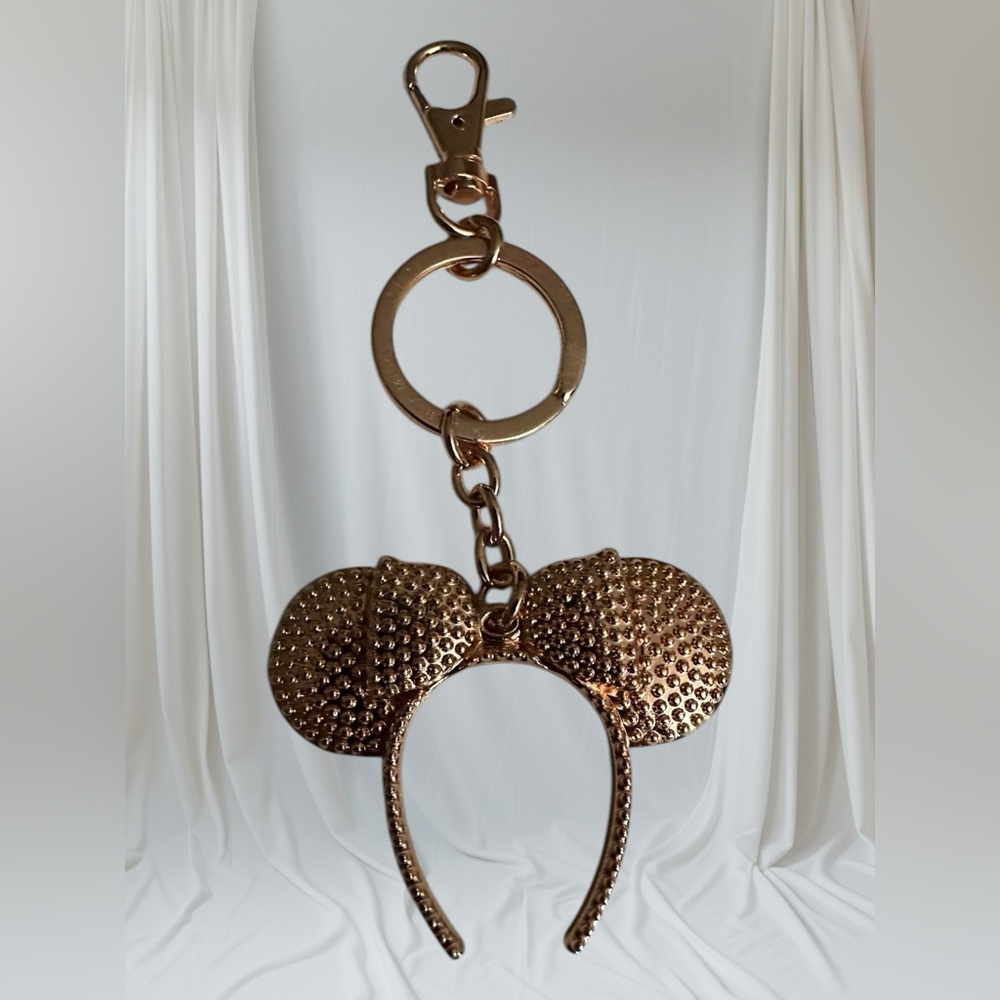 Disney Parks rose Gold Minnie Mouse keychain/bag charm